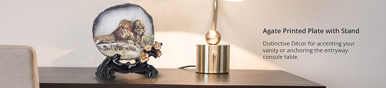 Agate Printed Plate with Stand Banner