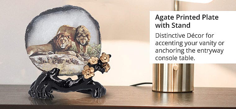 Agate Printed Plate with Stand Banner