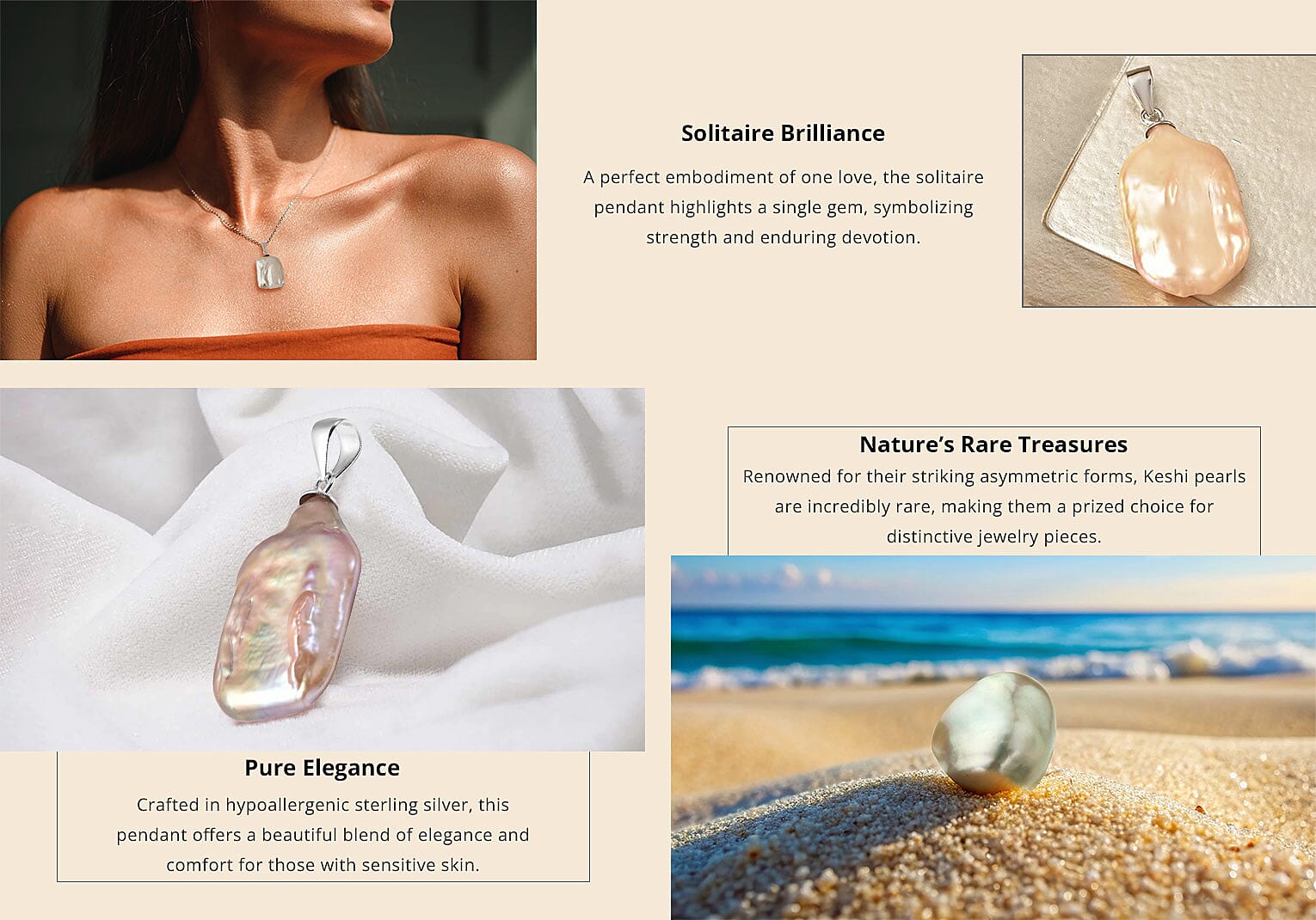 Pearl Pendant in Rhodium Over Sterling Silver Banner