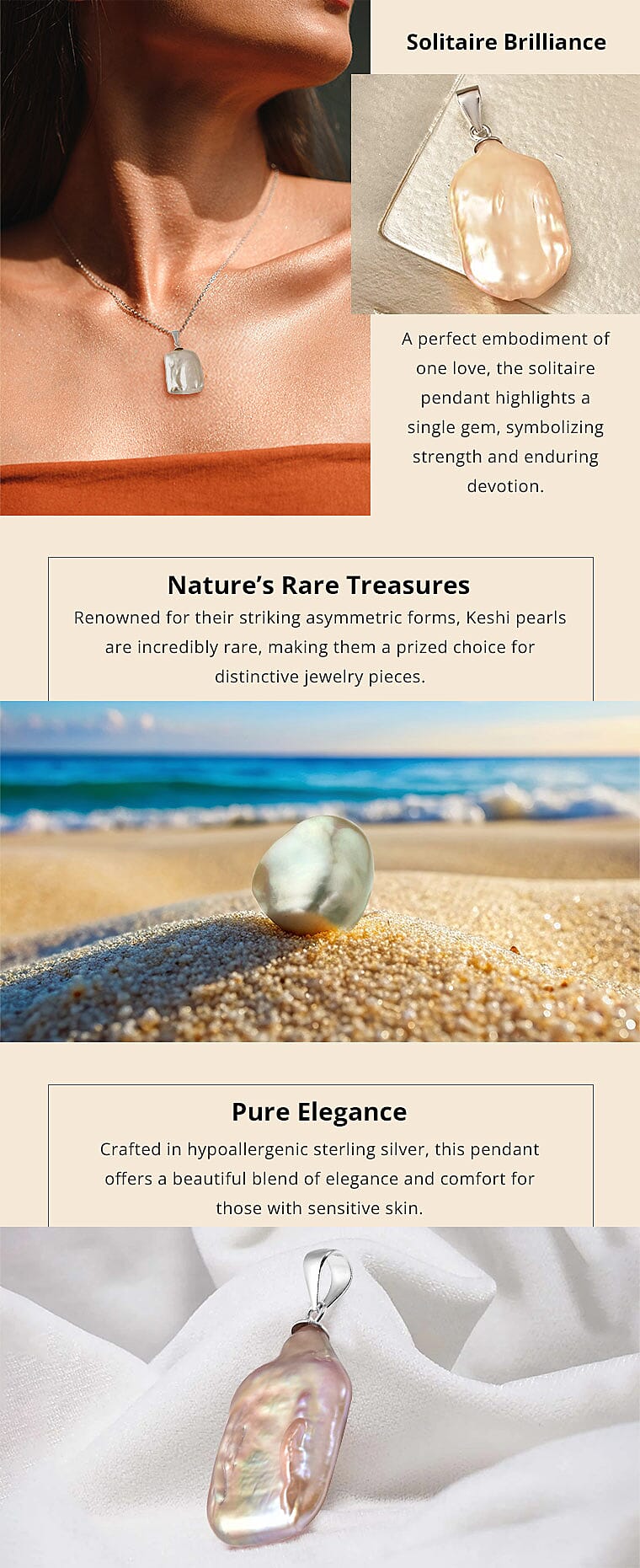 Pearl Pendant in Rhodium Over Sterling Silver Banner