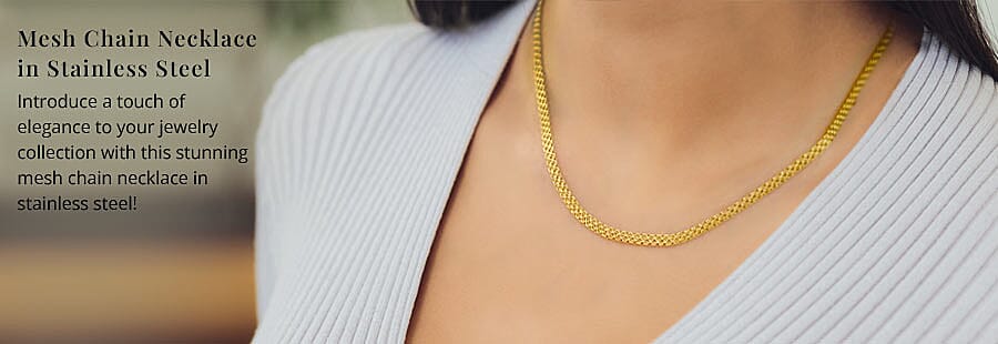 Mesh Chain Necklace in Stainless Steel Banner
