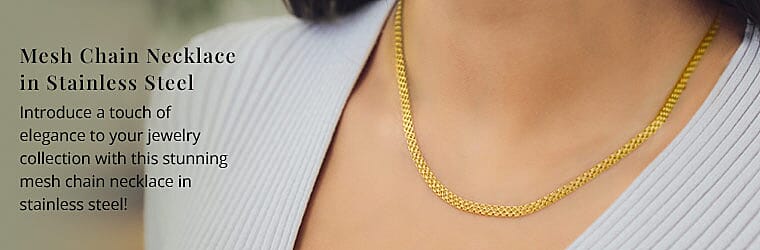 Mesh Chain Necklace in Stainless Steel Banner
