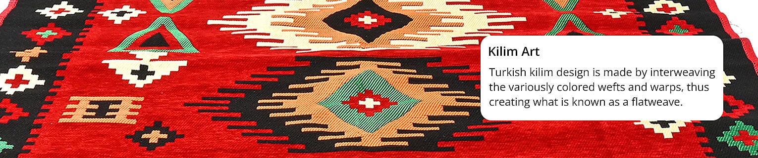 Abstract Pattern Handwoven Rug Banner