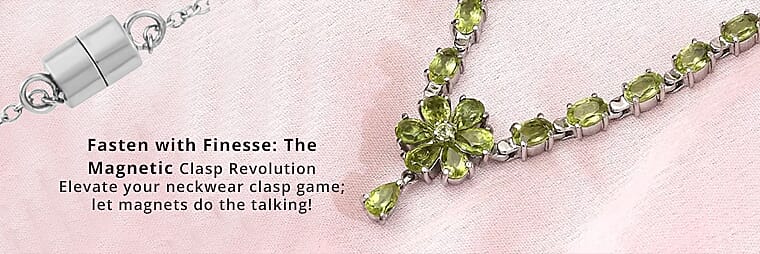 Gemstone Flower Necklace in Stainless Steel Banner