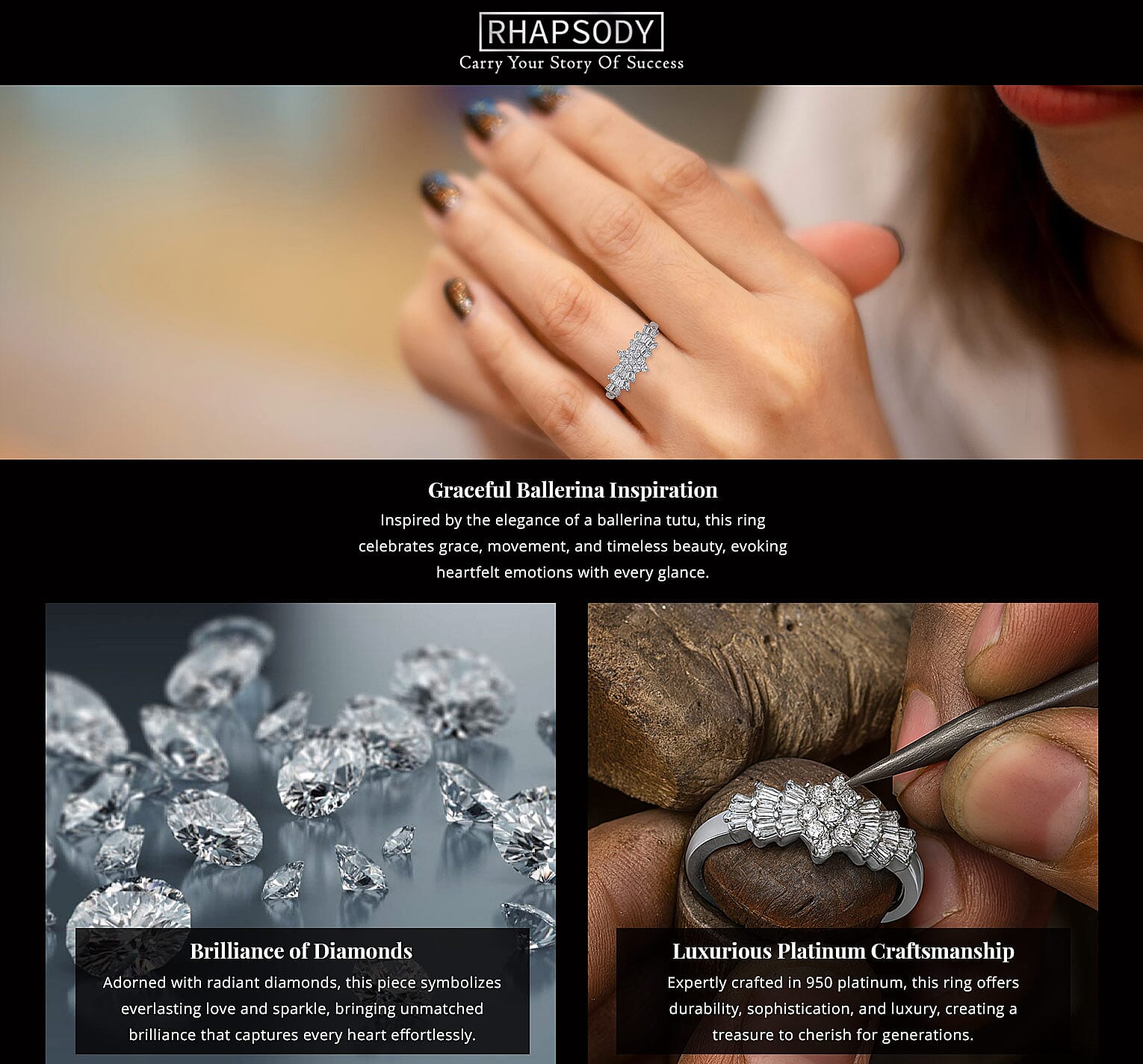 Rhapsody IGI Certified 950 Platinum Diamond 0.50 ctw Ring, Ballerina Ring, Wedding Rings, Engagement Rings Banner