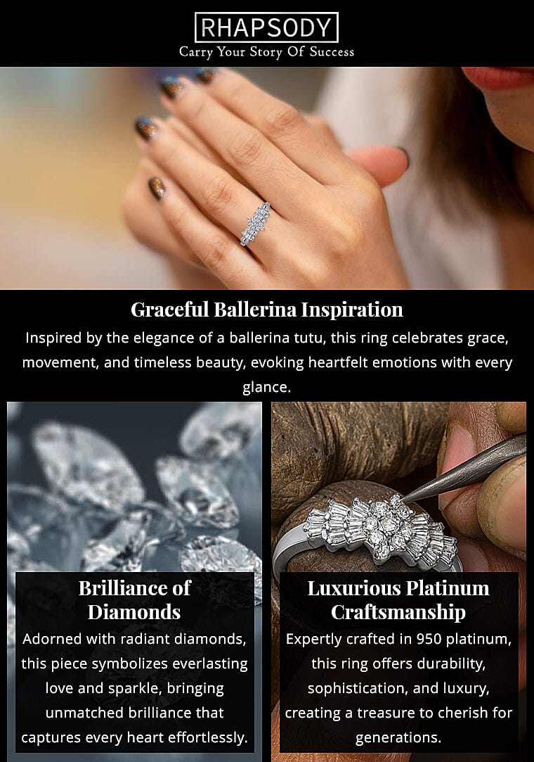 Rhapsody IGI Certified 950 Platinum Diamond 0.50 ctw Ring, Ballerina Ring, Wedding Rings, Engagement Rings Banner