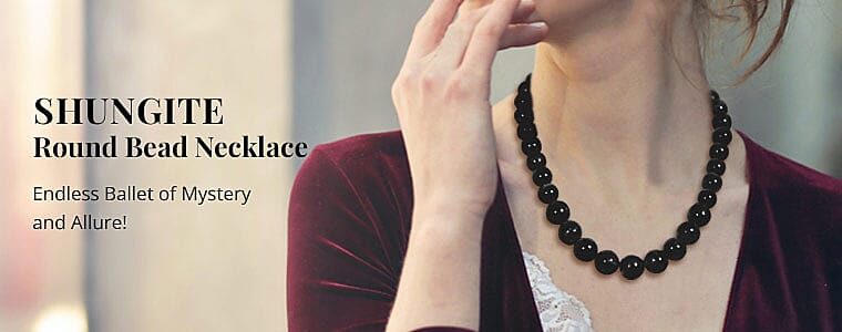 Shungite Round Bead Necklace Banner