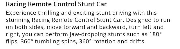 Racing Remote Control Stunt Car
