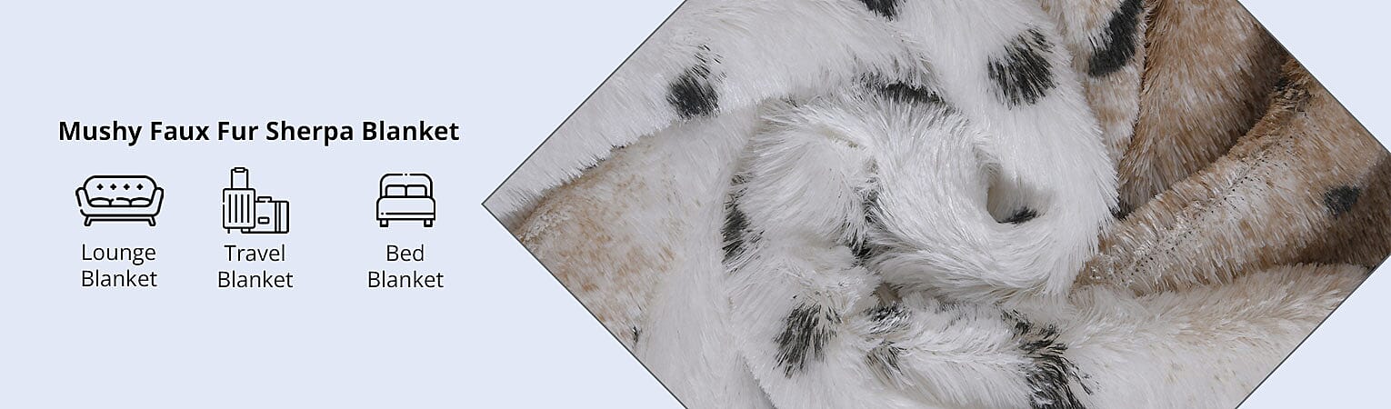 Mushy Faux Fur Sherpa Blanket Banner