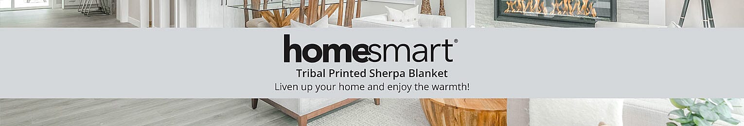 HOMESMART Tribal Printed Sherpa Blanket Banner