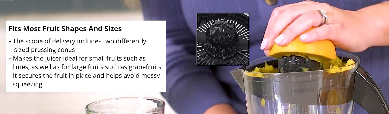 Fits Most Fruit Shapes And Sizes Banner