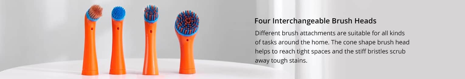 Buy Orange Electric Household Handheld Cleaner Battery Operated High-speed Cleaning  Brush with 4 Interchangeable Brush Heads (4xAA Batteries Not Included) at  ShopLC.
