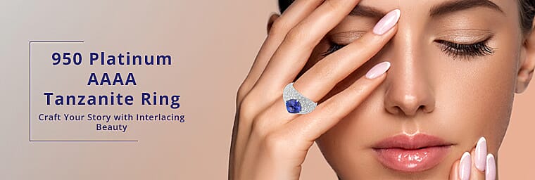 950 Platinum AAAA Tanzanite Ring Banner