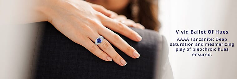 950 Platinum AAAA Tanzanite Ring Banner