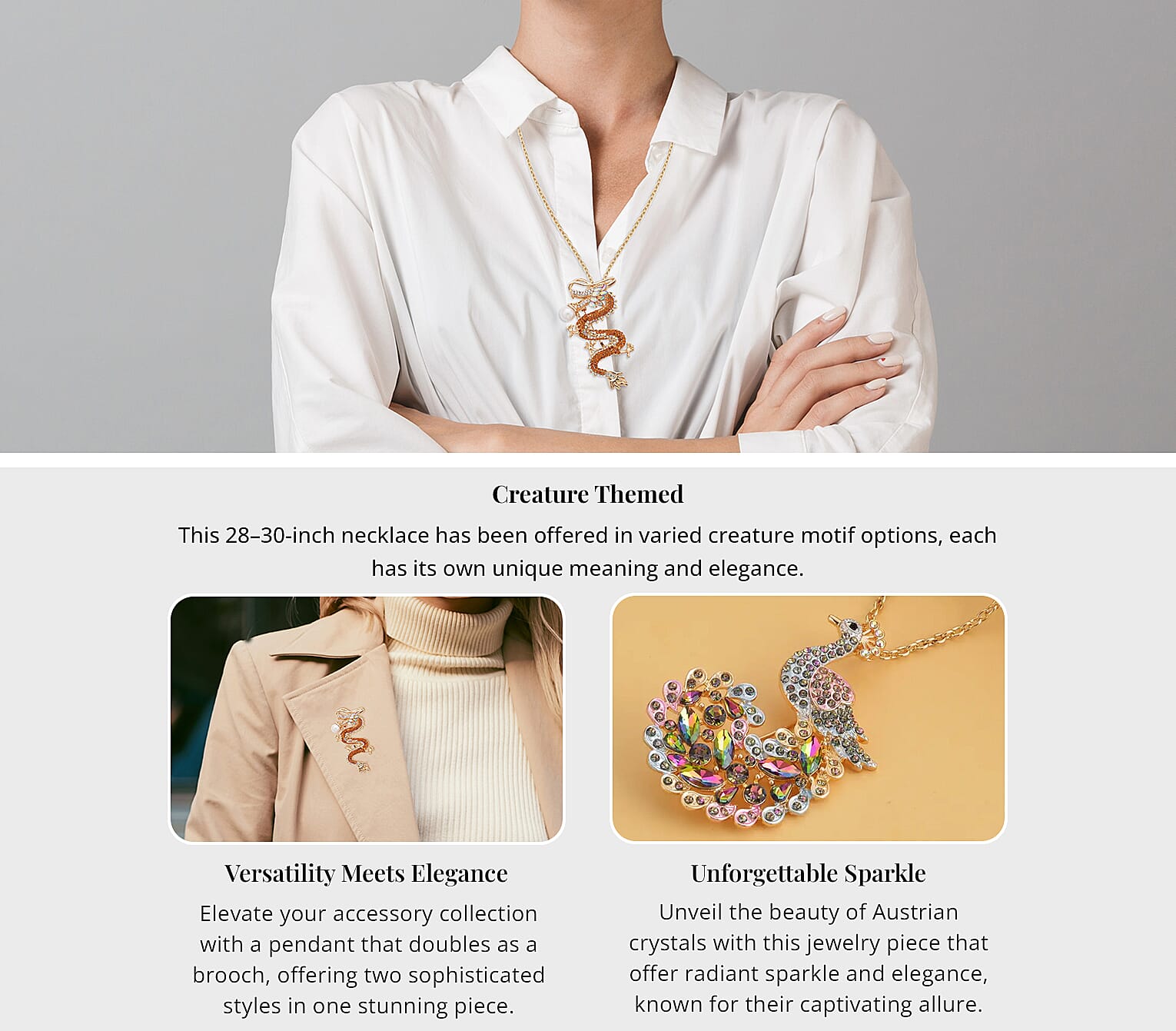 Brooch or Pendant Necklace in Goldtone Banner