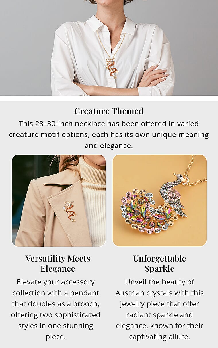 Brooch or Pendant Necklace in GoldtoneBanner