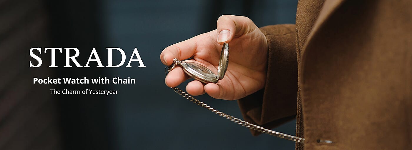 Strada Pocket Watch with Chain Banner