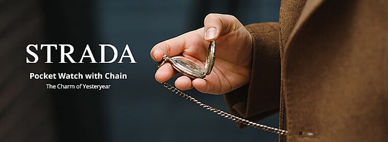 Strada Pocket Watch with Chain Banner
