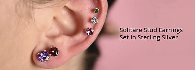 Solitare Stud Earrings Set Banner