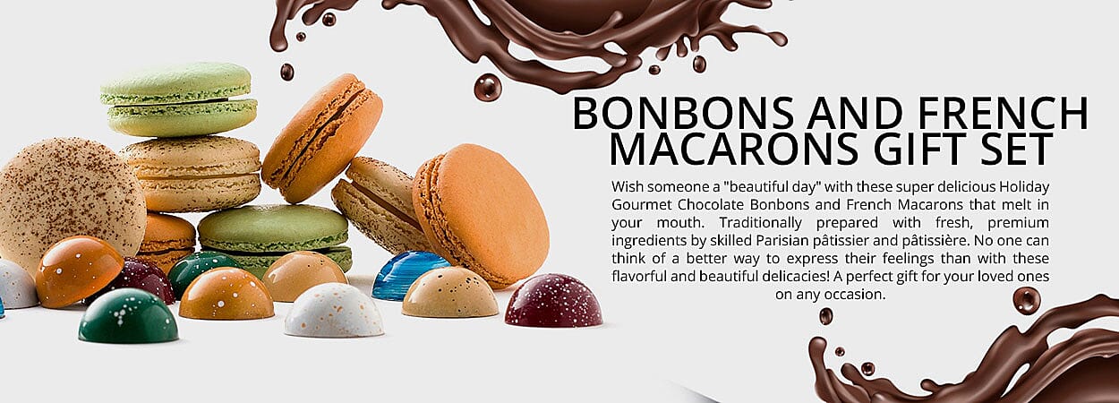 Bonbons and French Macarons Gift Set Banner
