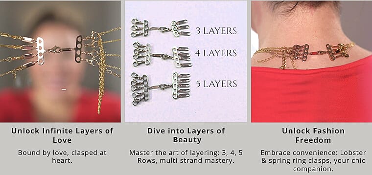 Ever True Set of 3 Layering Lock Hearts Clasps Banner