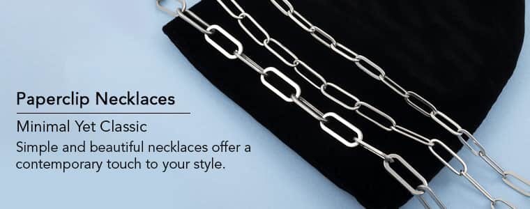 Buy EVER TRUE Set of 4, 3 Paper Clip Chains Necklace 16, 20 and 24 Inches  with 3-Row Magnetic Layering Lock in ION Plated YG Stainless Steel at  ShopLC.