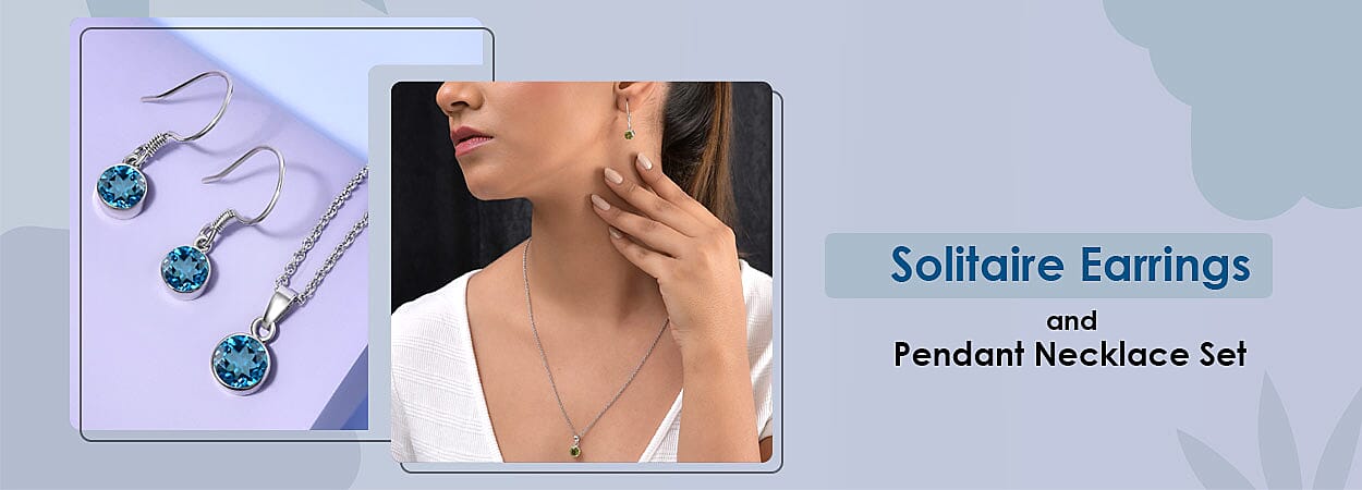 Solitaire Earrings and Pendant Necklace Set Banner