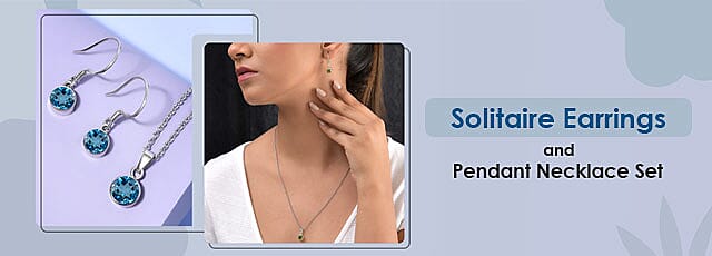 Solitaire Earrings and Pendant Necklace Set Banner