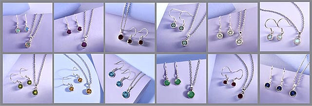 Solitaire Earrings and Pendant Necklace Set All Images