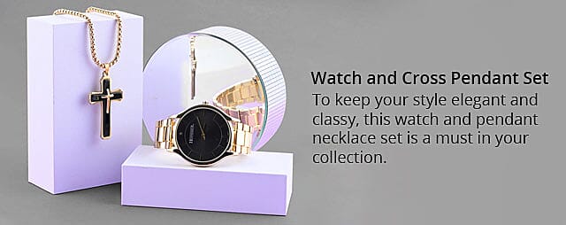 Watch and Cross Pendant Set Banner