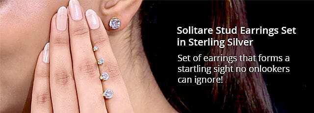 Solitare Stud Earrings Set Banner