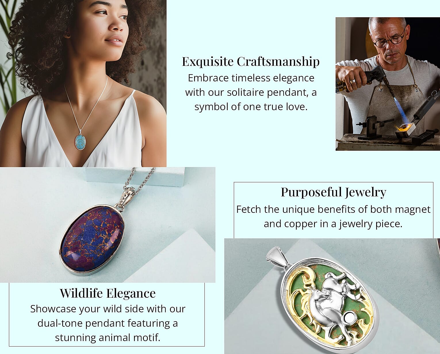 Pendant Necklace (24 Inches) in 14K YG & Platinum Over Copper with Magnet and Stainless Steel Banner