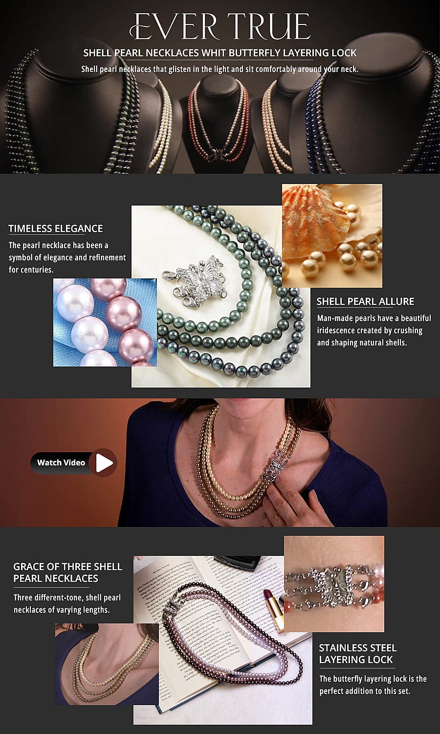 Ever True Shell Pearl Necklaces Banner
