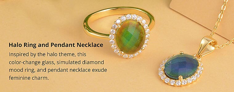 Halo Ring and Pendant Necklace Banner