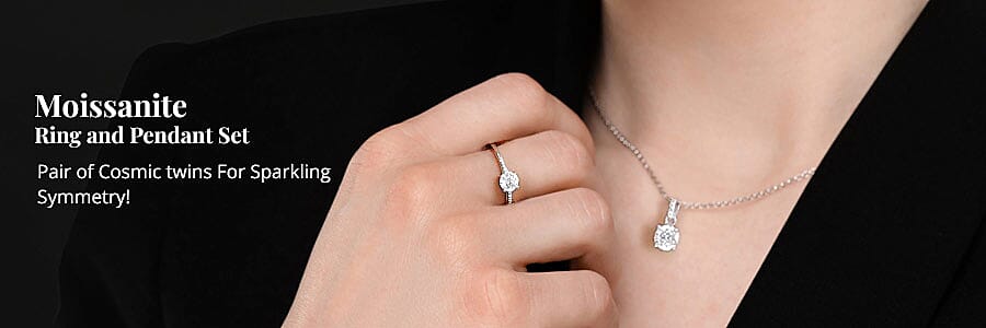 Moissanite Ring and Pendant Set Banner