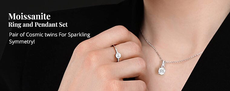 Moissanite Ring and Pendant Set Banner