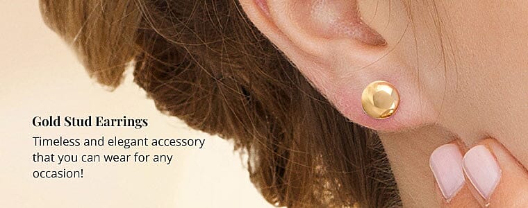 Gold Stud Earrings Banner