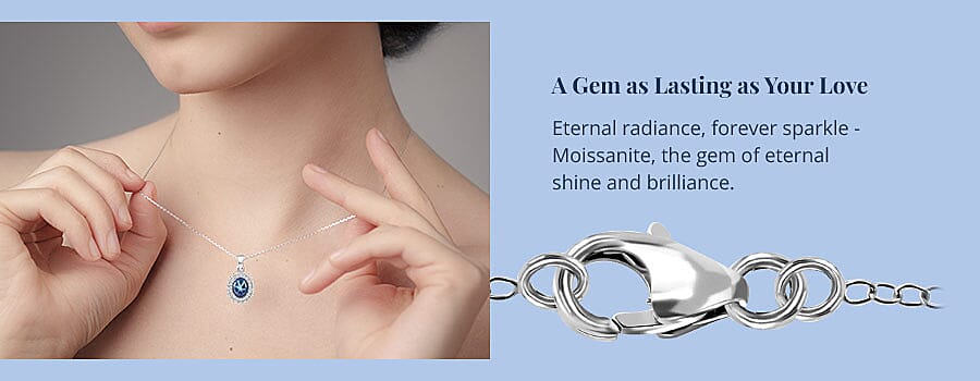 Blue Star Sapphire Halo Pendant Necklace Banner