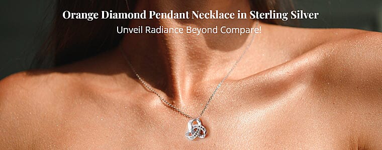 Orange Diamond Pendant Necklace in Sterling Silver Banner