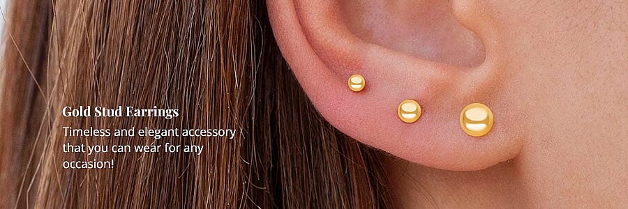 Gold Stud Earrings Banner