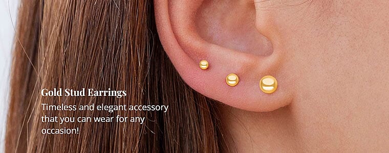 Gold Stud Earrings Banner