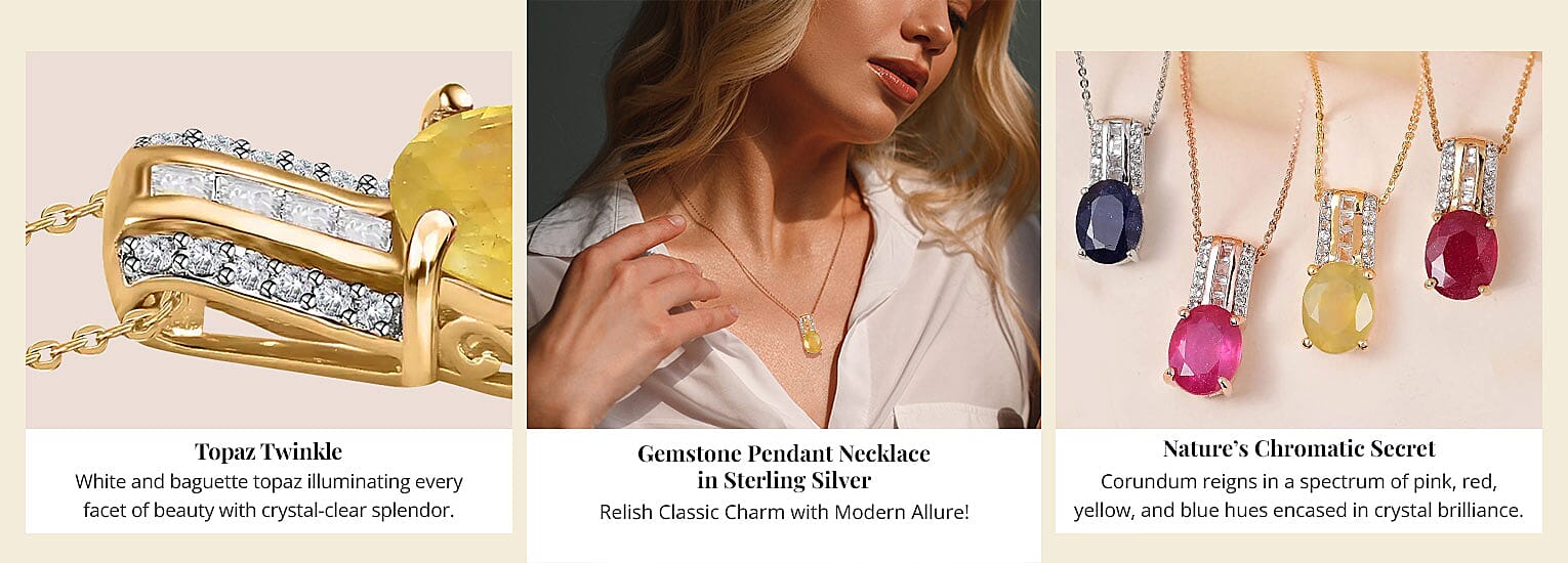 Gemstone Pendant Necklace in Sterling Silver Banner