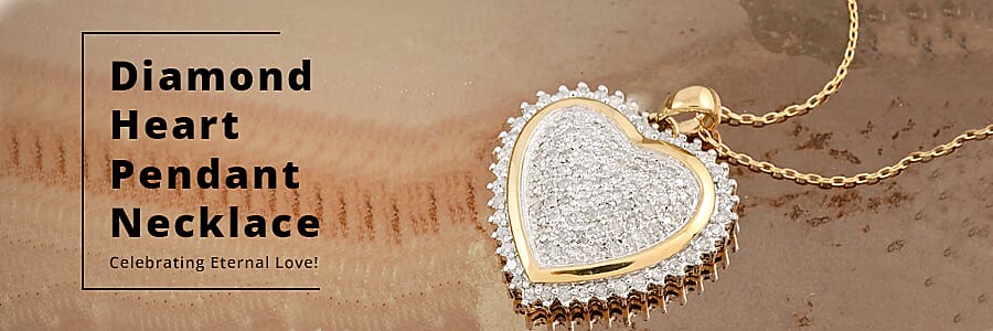 Diamond Heart Pendant Necklace  Banner