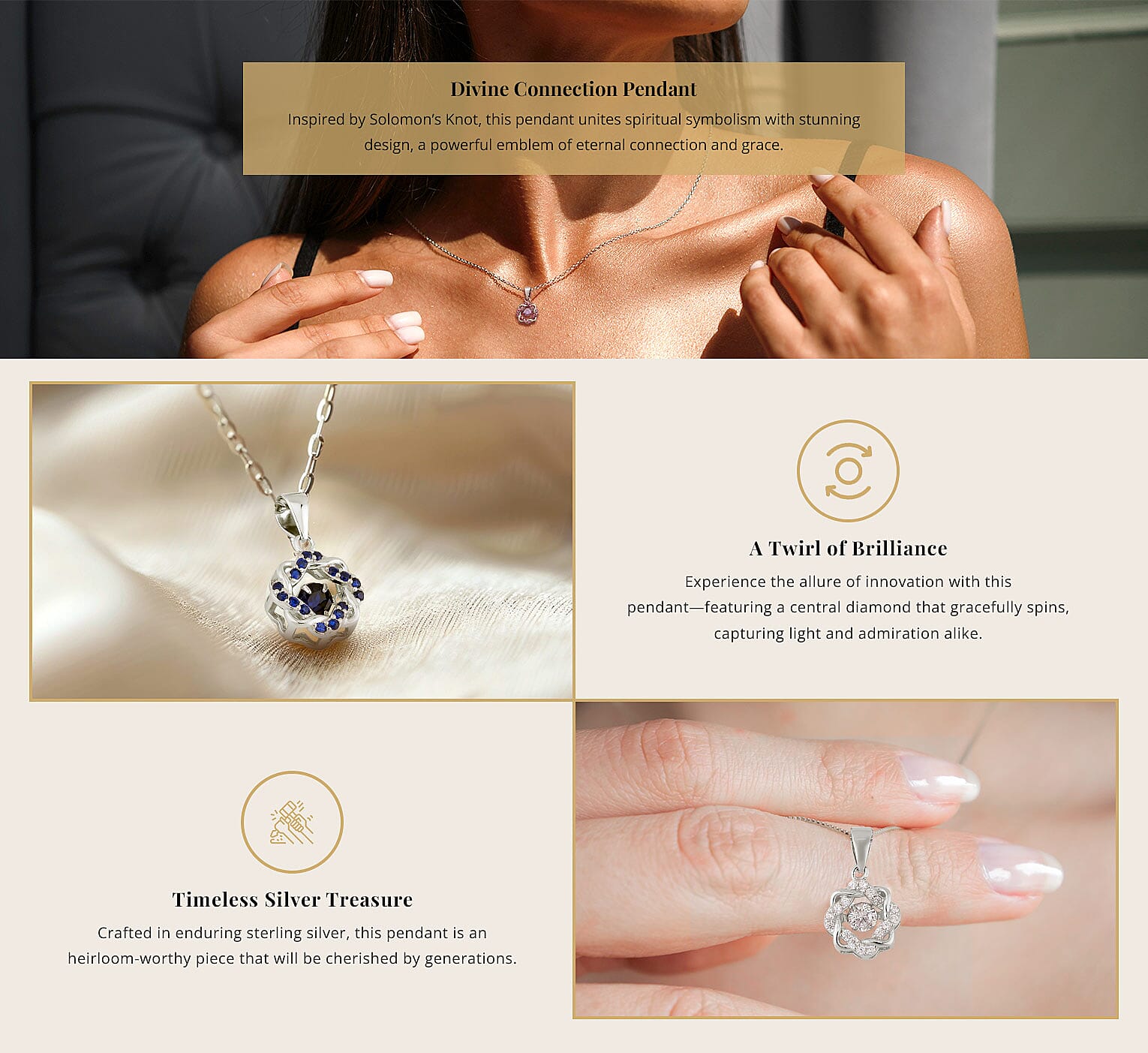 Sparkling Dancing Simulated Diamond Pendant Necklace Banner