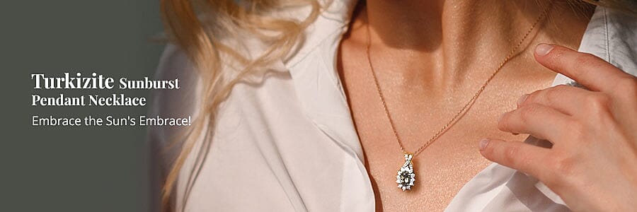 Turkizite Sunburst Pendant Necklace Banner