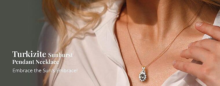Turkizite Sunburst Pendant Necklace Banner