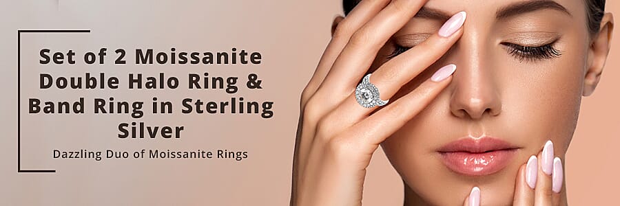 Moissanite Double Halo Ring    Banner