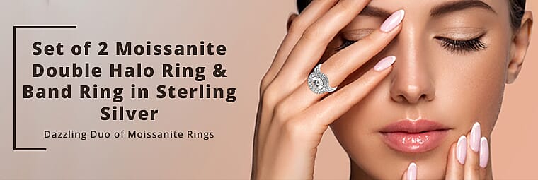 Moissanite Double Halo Ring   Banner