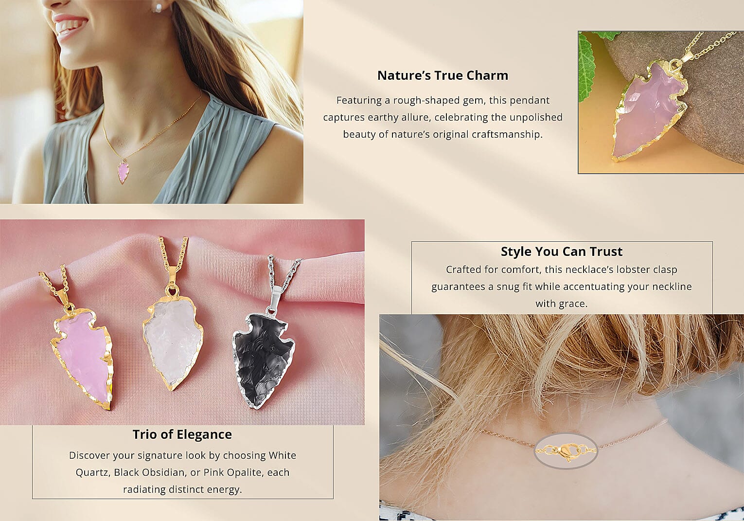 Pendant in Goldtone with ION Plated YG Stainless Steel Necklace Banner