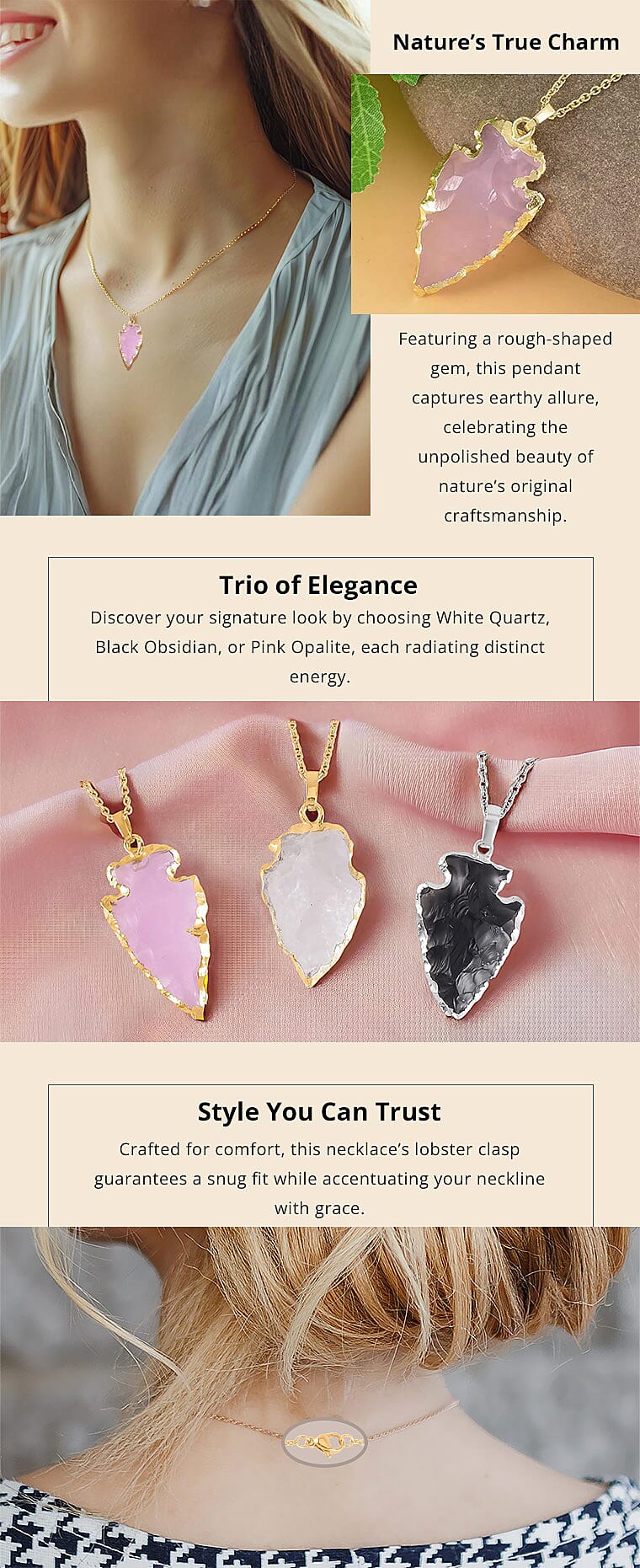 Pendant in Goldtone with ION Plated YG Stainless Steel Necklace Banner